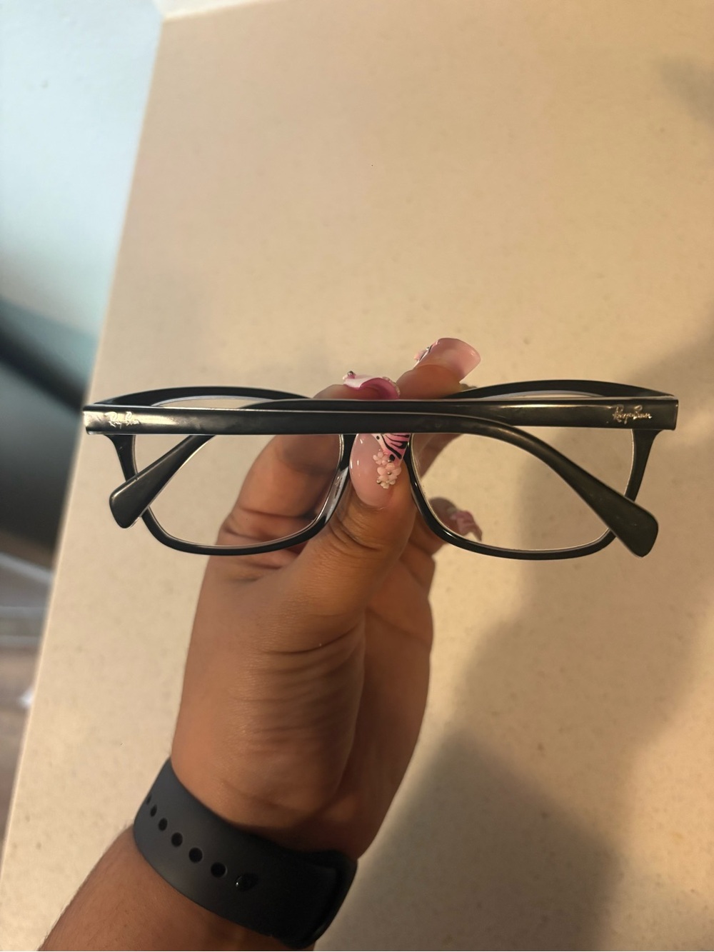 Ray-Ban Eyeglasses Frames Black Rectangle RX Glasses w/ Prescription Lenses - Picture 8 of 9